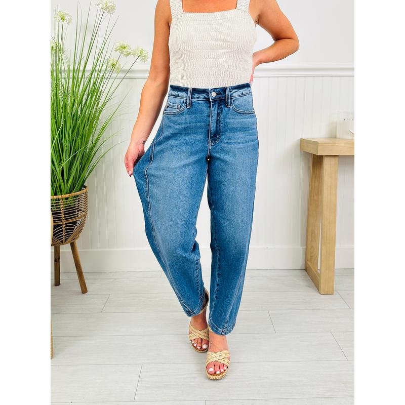 Judy Blue Fresh Curve Barrel Jeans