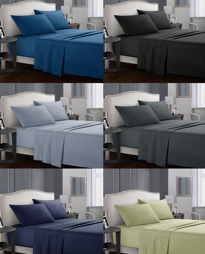 Bamboo Sheets Set 4/6 Pc,bed sheets, Cooling Breathable & Hotel Luxury Super Silky Soft, 16" Deep Pocket, Wrinkle, Fade Resistant Springtok