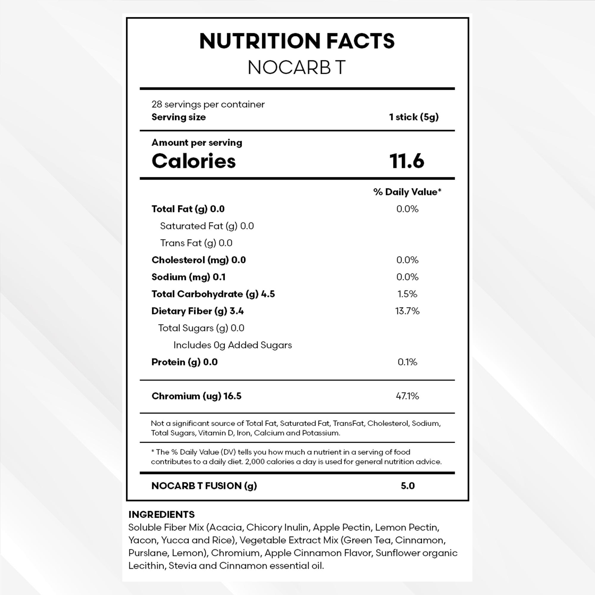 FuXion NoCarb-T – Apple-Cinnamon Fiber Drink Mix for Carb & Glucose Support – Weight & Measurement Management – 28 Sticks