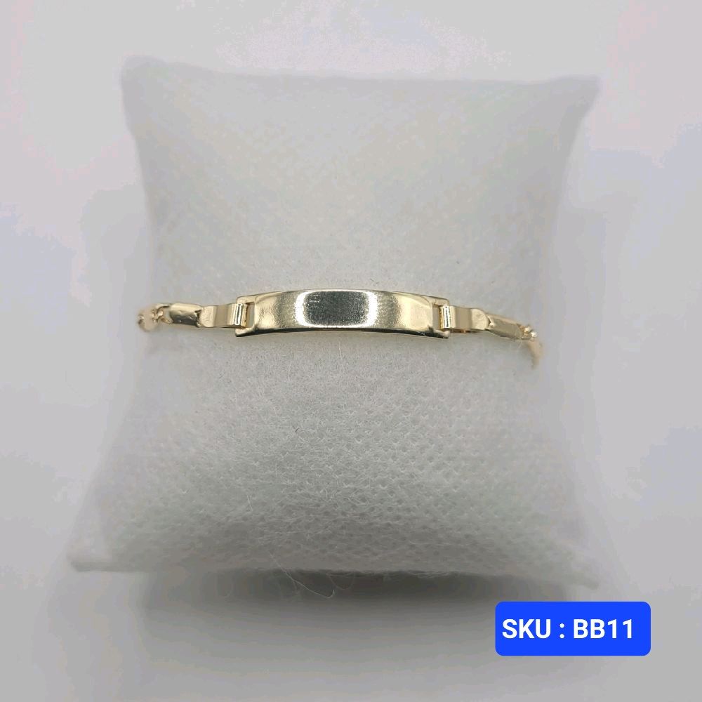 Bracelet for Babies & Small Kids Chain 6 Inches 5mm Plate 3mm Laminated Gold No Engraving Comfortable Fit Daily Wear Jewelry