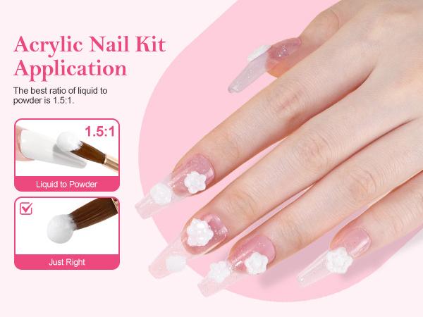 COSCELIA Acrylic Nail Kit for Beginners with Everything Professional Acrylic Powder Drill UV Light Glitter Decoration Set Complete Nail Art Kit for Home Salon Design Youth Friendly