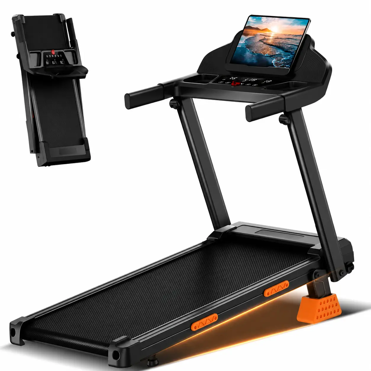 3-in-1 Foldable Treadmill with Incline, Folding Treadmill for Home, 3HP Electric Running Machine, Quiet Running Machine for Office Gym, Screen Display outdoorfun，summerwins tiktokshopbacktoschool
