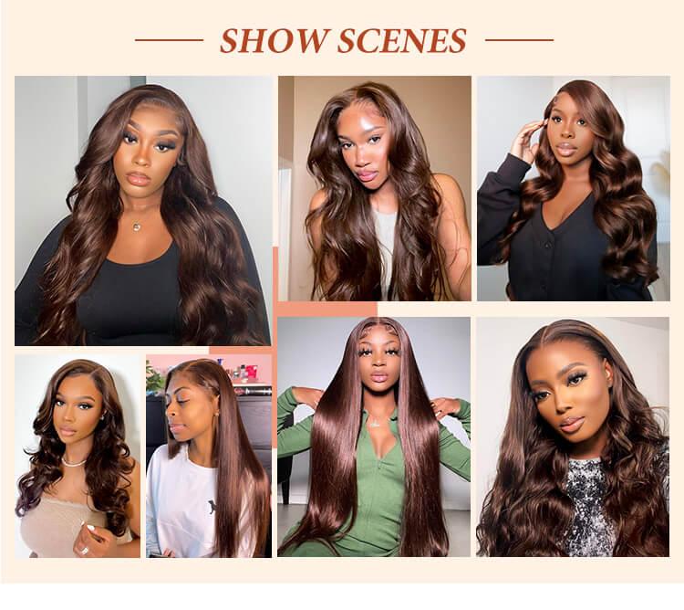 Wiggins Hair Dark Brown #4 Lace Front Wigs Straight Colored Human Hair Wigs Pre Cut Ready Go Glueless Wig 7x5 Closure Wig