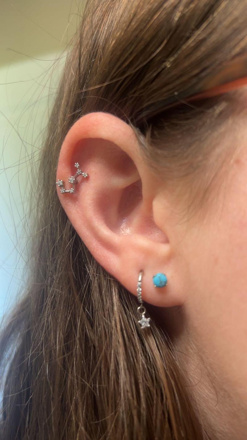 Oufer 16G Zodiac Sign Twelve Star Constellation Cartilage Lobe Earring Stud  Aries, Taurus, Gemini, Cancer, Leo, Virgo, Libra, Scorpio, Sagittarius, Capricorn, Aquarius in 316L Stainless Steel