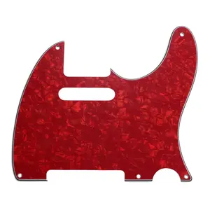 5-Hole Telecaster Pickguard - 4-Ply Red Pearl
