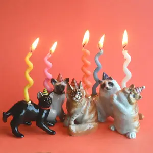 Curious Cat Cake Topper Collection Gift Candle