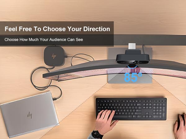 ONE LIFE 720P Full HD Webcam with Noise-Canceling Microphone Adjustable FOV Zoom USB HD Computer Camera for Corporate Video Conferencing & Calls