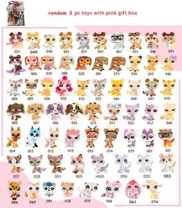 stochastic 3 pc bobble head shorthair cat collie great dane cocker spaniel dachshund figures toy for mini pet shop collector set for kids