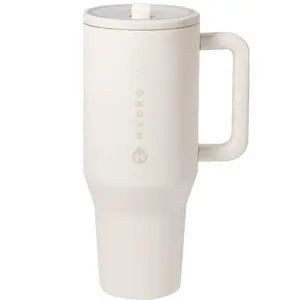 HydroJug Traveler Insulated Stainless Steel Tumbler 32oz / 40oz with Handle & Straw Lid, Double Wall Vacuum Reusable Travel Cup for Cold Drinks