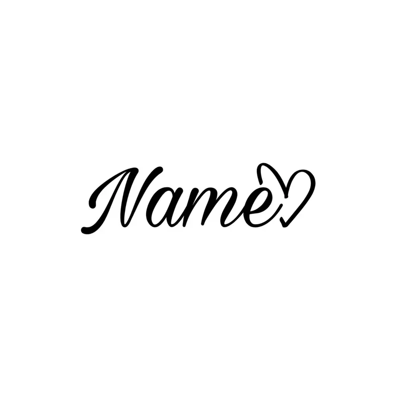 Name Decal with Heart for Truck , Car , Automobile