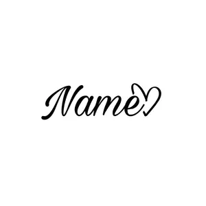 Name Decal with Heart for Truck , Car , Automobile