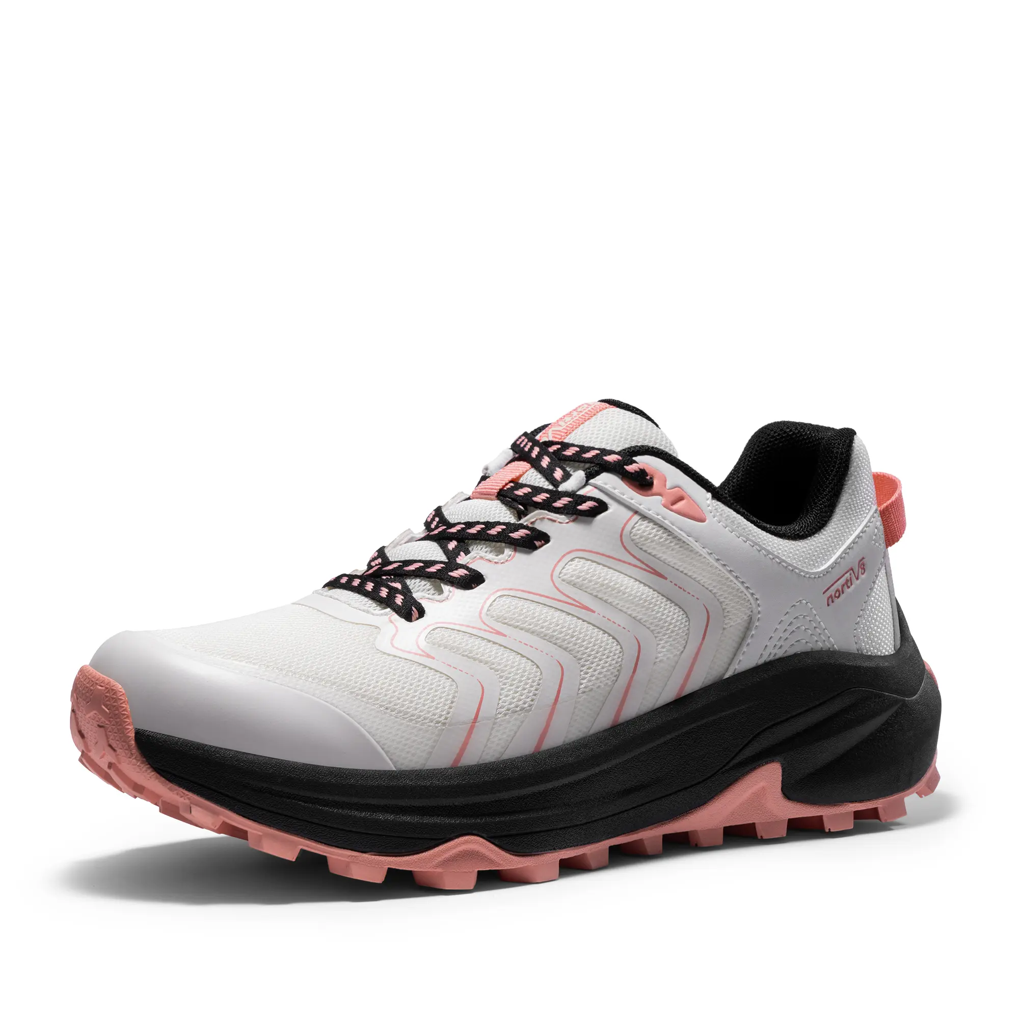 NORTIV 8 Women's Lightweight Ankle-High Hiking Shoes, Water-Resistant Vegan Leather & Mesh Slip-Resistant Outdoor Trainers, Lightweight Hiking Shoes, Outdoor Footwear