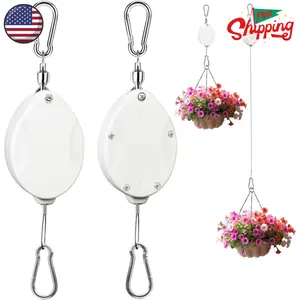 2Pcs Upgraded Heavy Duty Retractable Plant Hanger