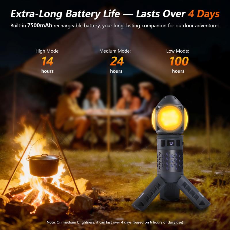 SKYFIRE Portable Camping Light, Telescopic Camping Lantern (with Rechargeable Power Supply), High Lumen Dimmable Magnetic Tent Lamp — Outdoor Work Light for Hiking, Camping, Home Emergencies