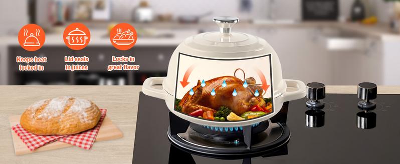 Uniflasy 5QT Enamel Cast Iron Dutch Oven Bread Baking Set with Bread Proofing Basket Scoring Lame & Dough Whisk for Sourdough Lovers