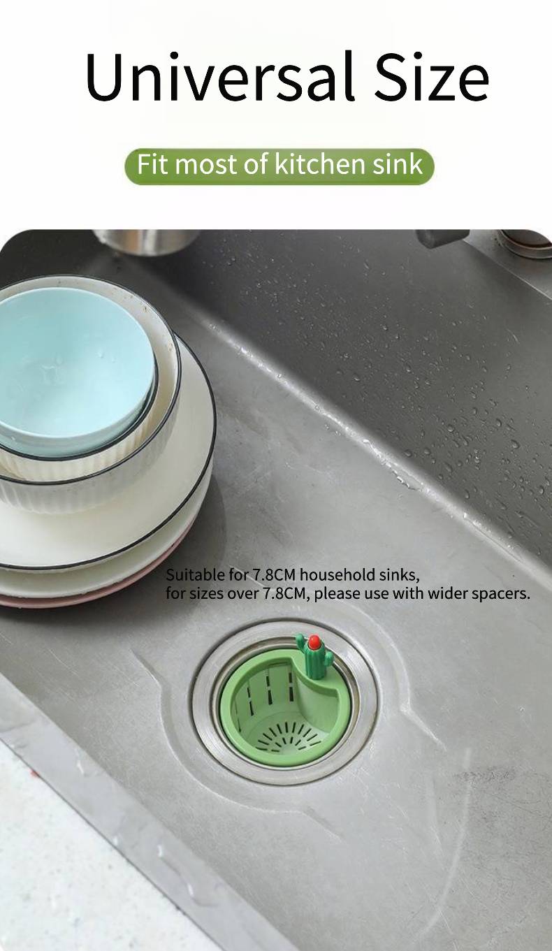 Eimula Cactus Kitchen Sink Drain Strainer with Automatic Dumping Basket and Filter, High-Quality PP Material, Anti-Clogging, Essential Kitchen Accessory Eimula Cactus Kitchen Sink Drain Strainer with Automatic Dumping Basket and Filter, High-Quality PP Material, Anti-Clogging, Essential Kitchen Accessory