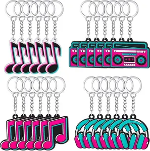 Music Note Silicone Keychain – Musical Key Ring for Guitar Players & Music Lovers, Lightweight Backpack Charm, Musician Gift Accessory