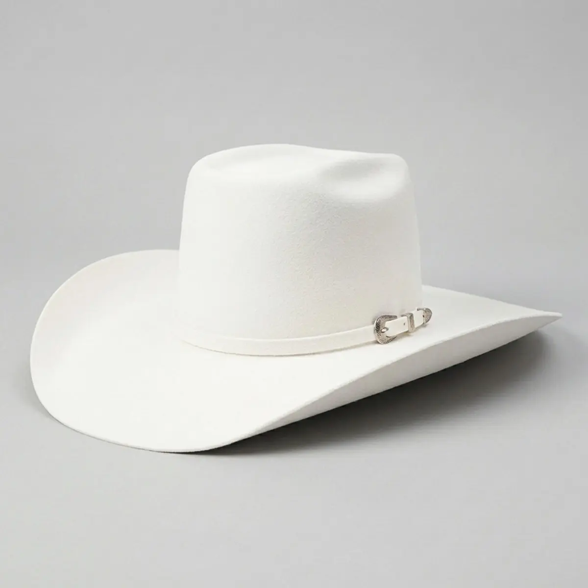 Cuernos Chuecos 6X White Brick Crown Felt Cowboy Hat