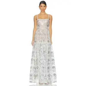 Bronx and Banco Midnight Embellished Gown in White