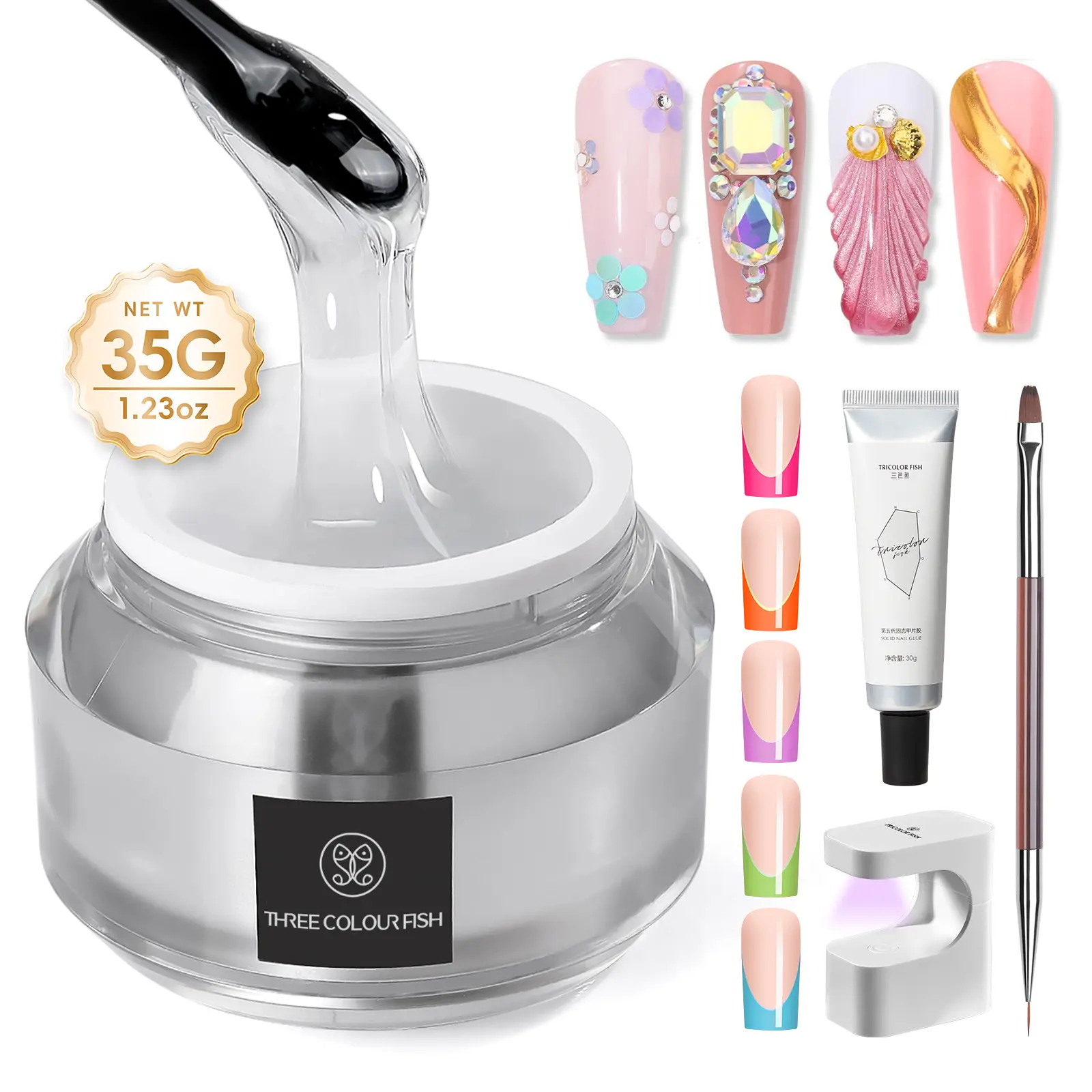 5in1 glue 35g+Five-color French nail tips（150pcs）