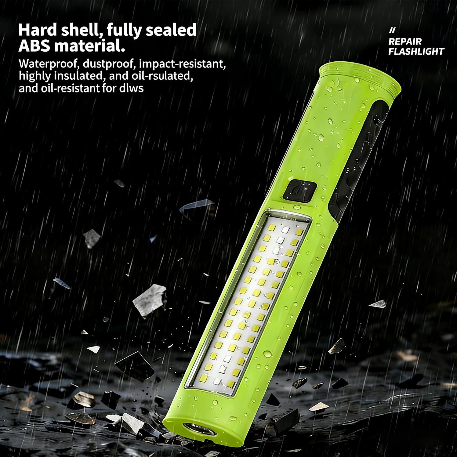 DIYCOM Adjustable COB LED Stick Work Light, Compact Handheld Utility Light with Built in Rechargeable Battery, Multiple Mounting Options for Garage, Auto Repair, Emergency & Workshop Use