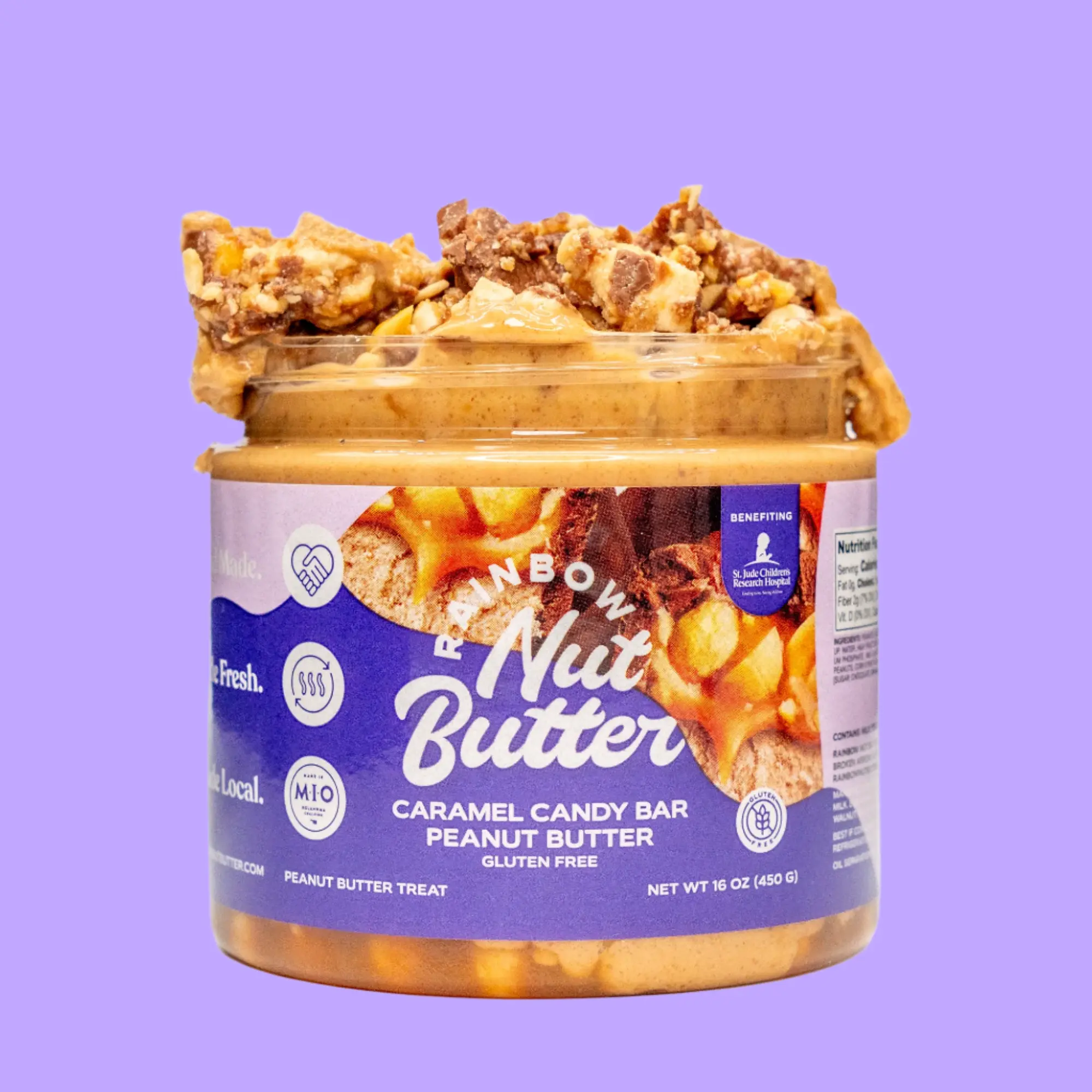 NOUGAT CARAMEL CANDY BAR consisting of Nougat topped with Caramel and Peanuts all encased in Milk Chocolate Peanut Butter Nut Butter Snack Dessert