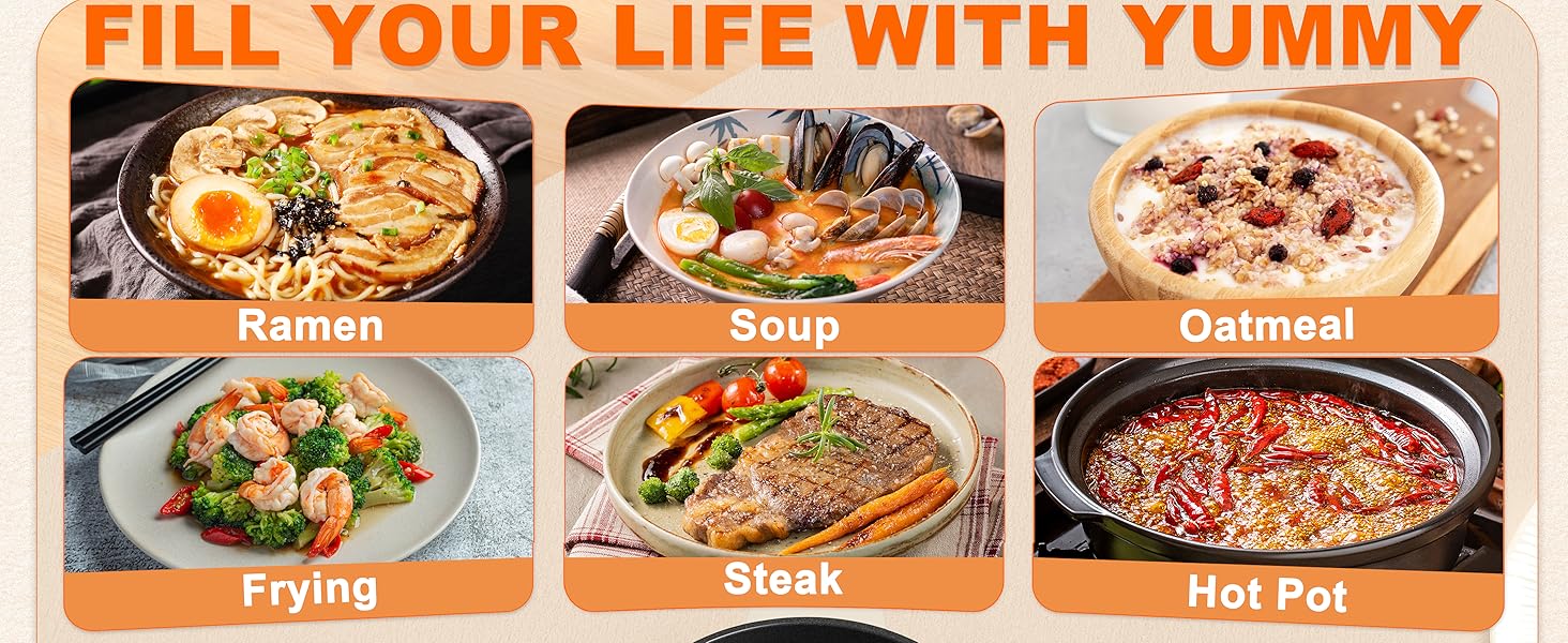 Dezin Multifunctional Portable Electric Hot Pot 2L with Power Adjustment, Non-Stick Coating, Over-Heating Protection, Travel-Friendly, Ideal for Sautéing & Boiling, Household Appliances