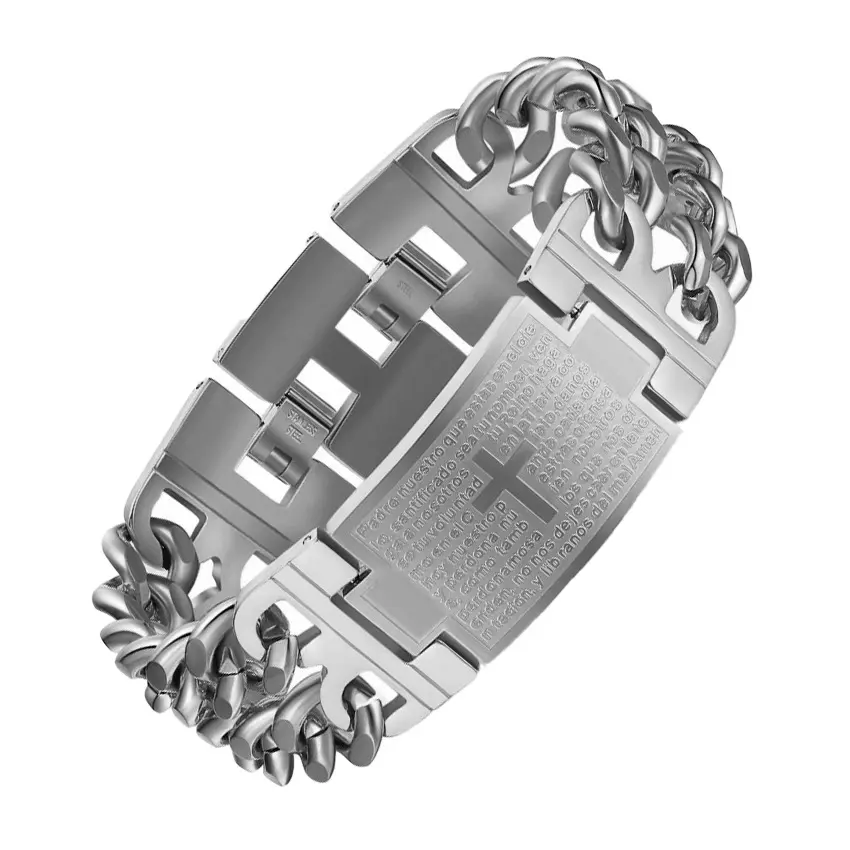 Men's Adjustable Twist Cross Titanium Bracelet - Hot Fashion HipHop Jewelry, Stainless Steel Jewelry, Iron Cross Bangle