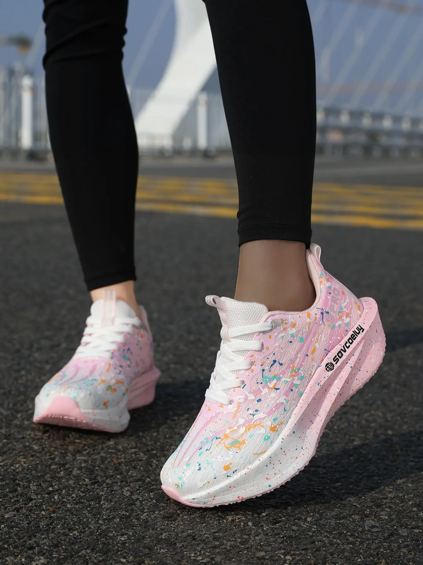 Women's Professional Carbon Plate Running Shoes, Unisex Breathable Sports Sneakers, Shock Absorption Design, Trendy Daily Training Shoes, Sporty Running Shoes, Running Sports Footwear