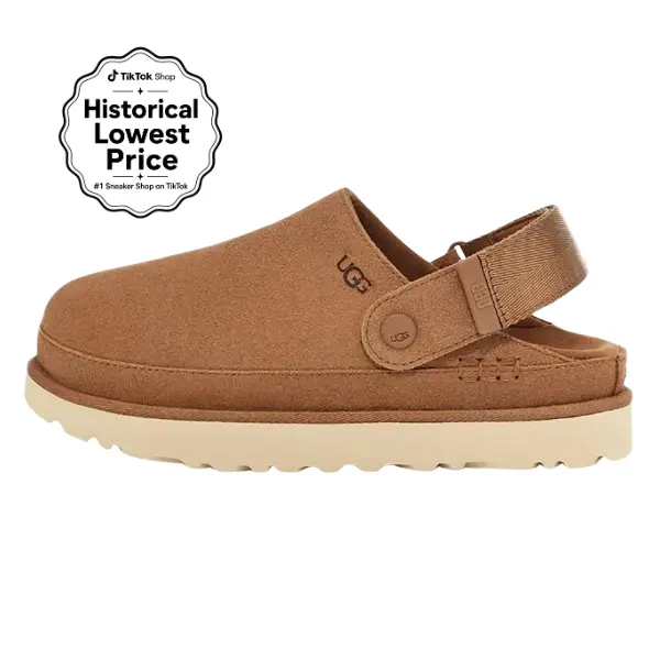 UGG Wmns Goldenstar Clog 'Chestnut' Perfect Cozy Sheepskin Slip-On for Indoor/Outdoor Wear, Round Toe, Comfort Shoes, Women, Footwear, Multi-Size, Casual Clogs, Womens, Classic Clog With Warmth