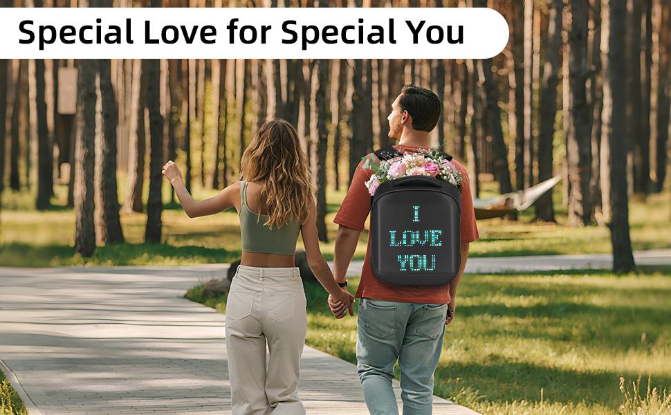 Led Backpack with Programmable Screen,17 inch Waterproof Led Bag,Travel, Motorcycle Backpack,Black