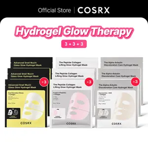 [COSRX Official] Hydrogel Glow Therapy (3x3x3) | Peptide Hydrogel Mask, Snail Mucin Hydrogel Mask, Alpha-Arbutin Hydrogel Mask, Brighten, Lift, Firm and Soothe