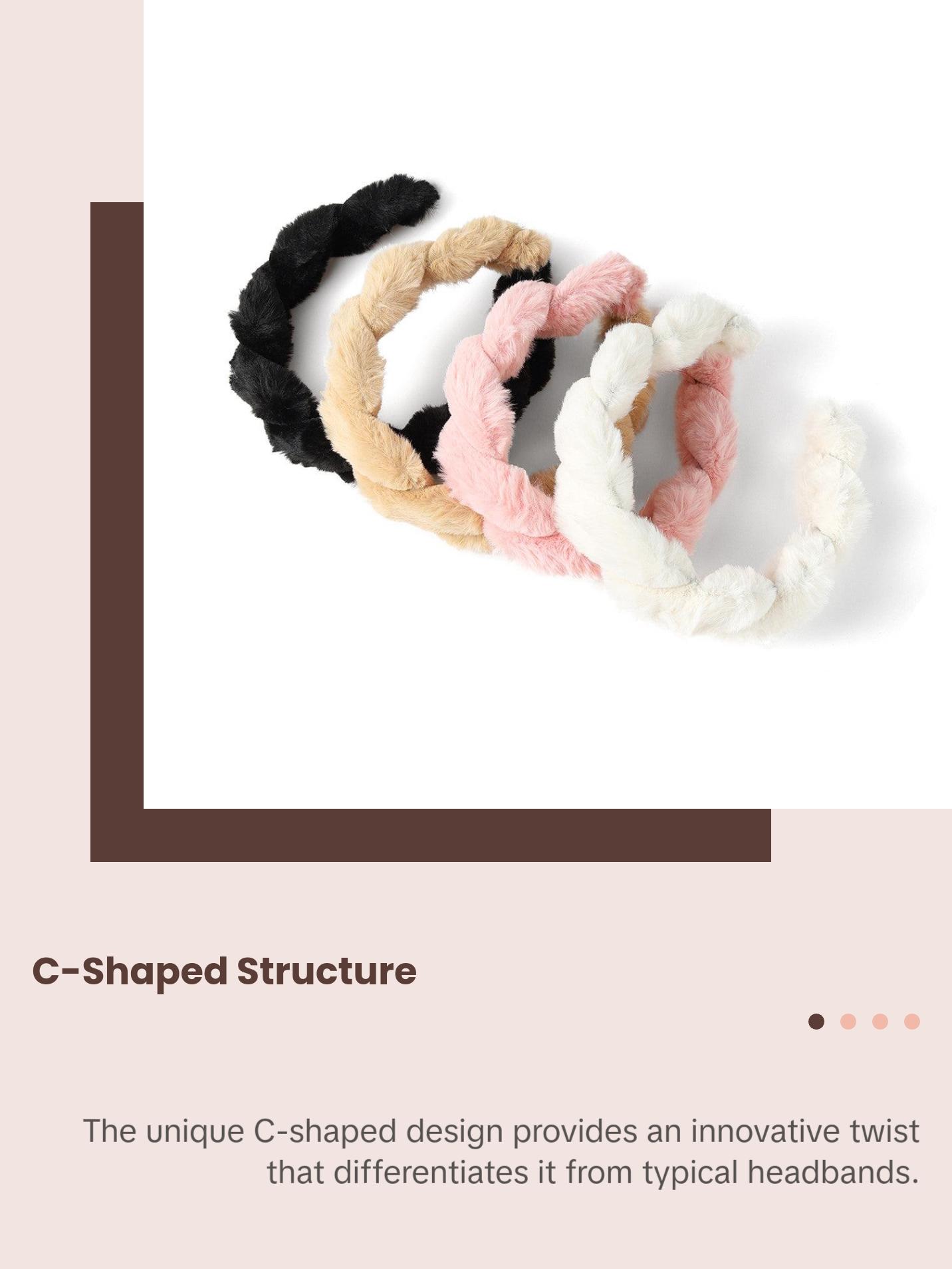 Nollia C-Shaped Faux Fur Twisted Headband – Cozy Winter Hair Accessory (4 Colors)