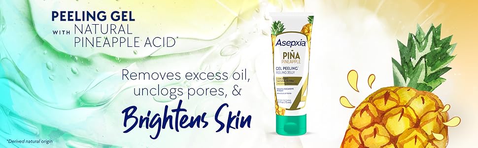 Asepxia Face Peel, Single Pack, Facial Exfoliator Peeling Jelly with Natural Pineapple Enzyme, Non-Abrasive Gentle, Hydrating, Cleansing & Exfoliating Gel-Based Skin Care, 2.5 ounce
