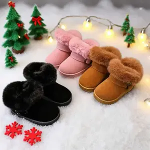 Winter Comfortable Boots Girls, Stylish Flat Snow Boots with Decoration