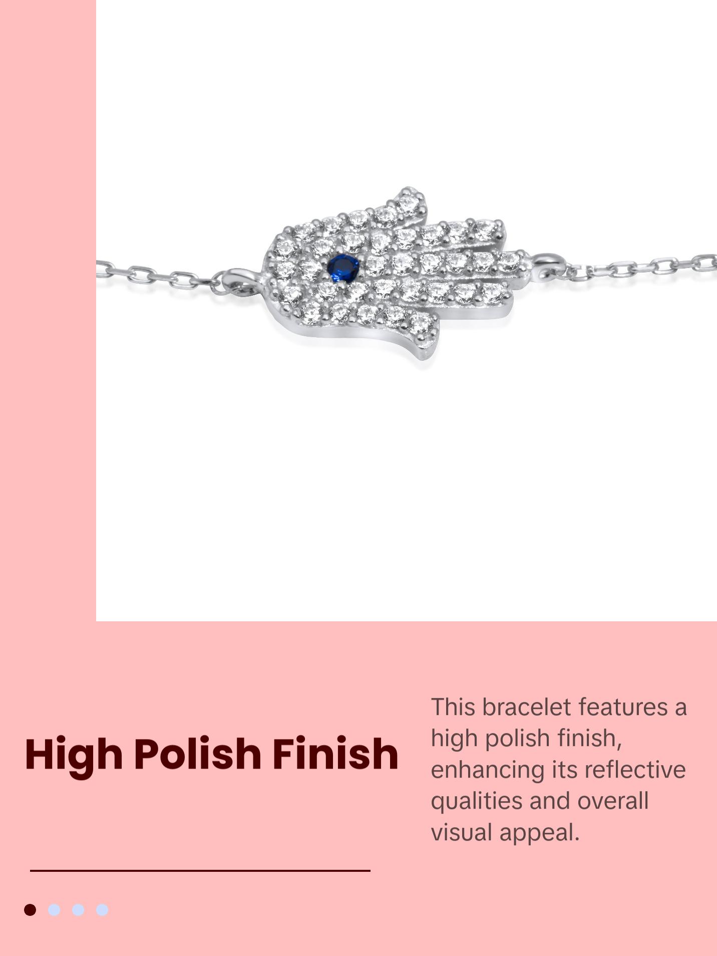 Sterling Silver Hamsa Bracelet - Charming Hamsa Hand Bracelet