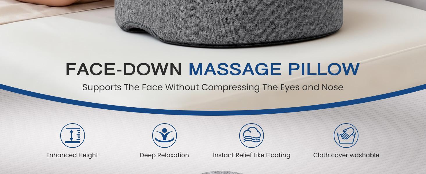 Benazcap Face Down Pillow for Massage Table Memory Foam for Prone Down Sleeping BBL Pillow After Eye Surgery Vitrectomy Recovery Face Cradle Massage Headrest for Bed Gray