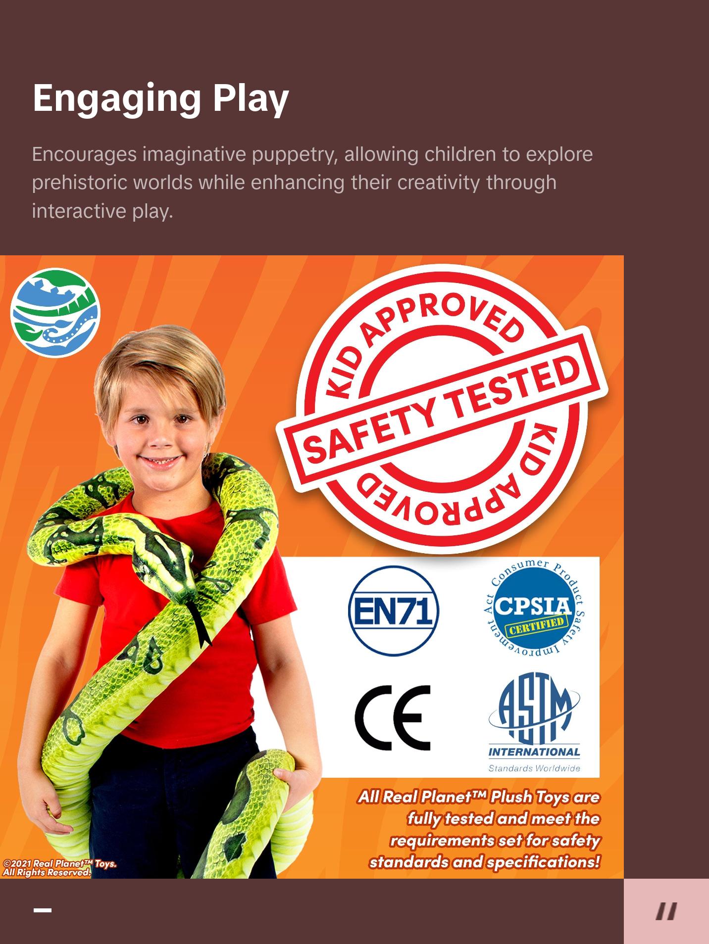 Real Planet™ Green Dilophosaurus Hand Puppet Green Realistic Plush Stuffed Animal