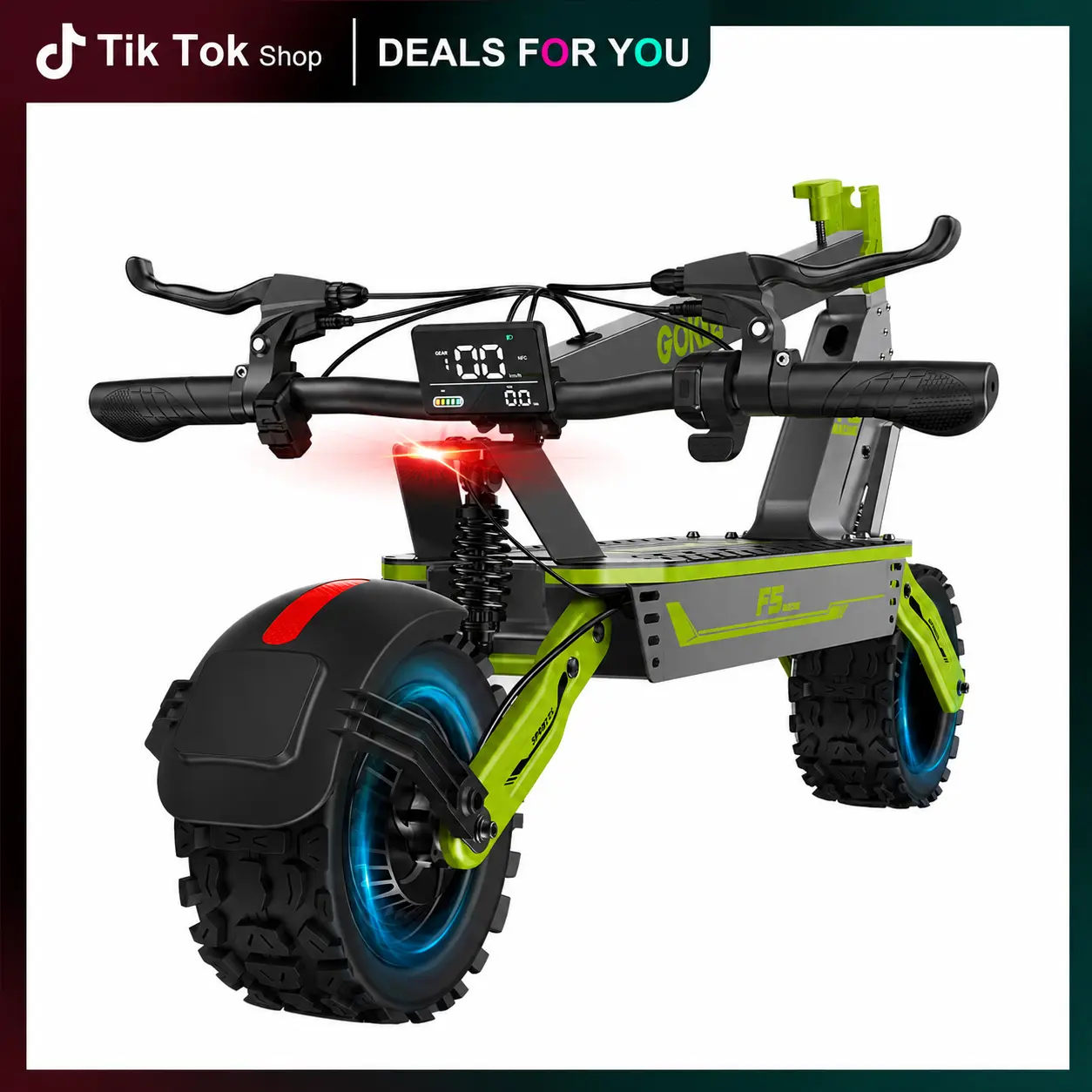 Unisex Motorized Scooter - High Speed Sport Model for Commuting, 34MPH Top Speed, 43mi Range, 1500W Peak Motor, 52V 20Ah Battery, 11" Off-Road Tires, Foldable All-Terrain Design with Dual Disc Brakes, Motorized Scooters