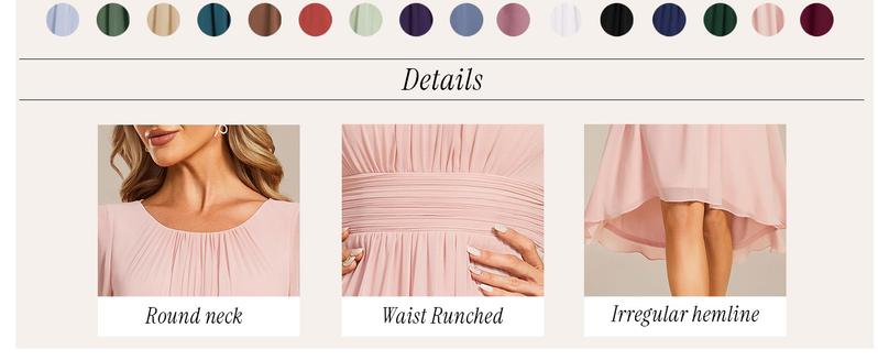 Ever-Pretty 2026 Valentine dress Spring Chiffon Wedding Guest Dress for Women - Flowy A-Line Knee Length - Womenswear, Underwear 02053