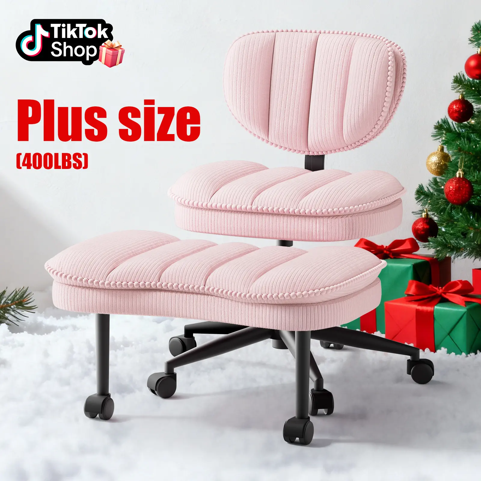 【Plus Size 400LBS】HOMRELEXA Oversized Meditation Chair, Ergonomic Cross Legged Swivel Chair, Adjustable Height and PU Leather, corduroy materials, Meditation Chair with Back Support, Kneeling chair, Home and Office