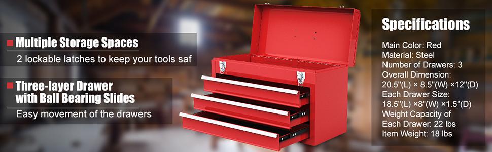 Portable 20" Tool Boxes with 3 Drawers/5-Drawers Rolling Tool Chest Cabinet with Locking System and Sliding Drawers, Heavy-Duty Cold-Rolled Steel, Large Capacity for Tool Storage, Christmas Festival Gift Black Friday Cyber Monday Portable 20" Tool Boxes with 3 Drawers/5-Drawers Rolling Tool Chest Cabinet with Locking System and Sliding Drawers, Heavy-Duty Cold-Rolled Steel, Large Capacity for Tool Storage, Christmas Festival Gift Black Friday Cyber Monday