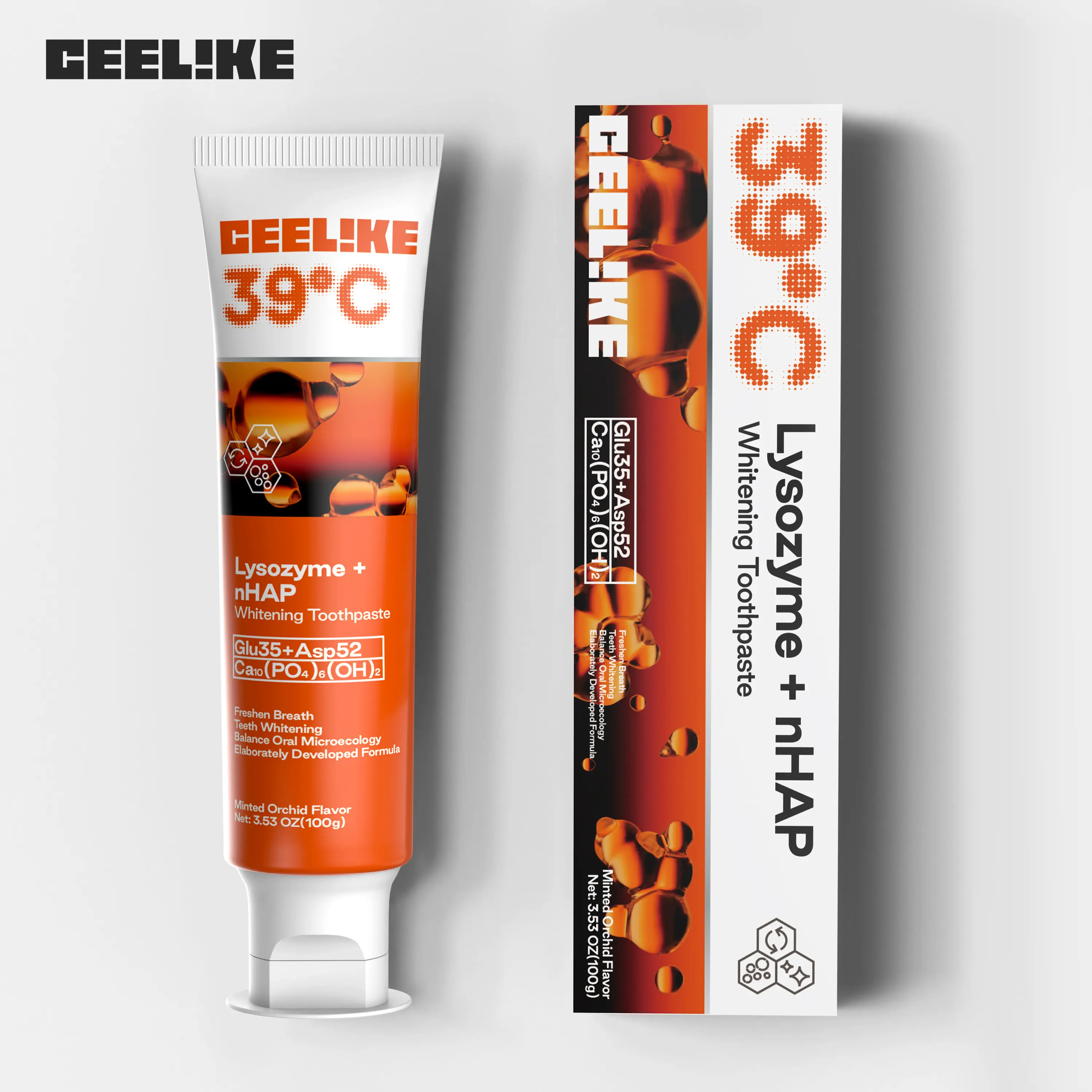 CEELIKE Heat Activated 39°C Lysozyme Oral Toothpaste - Triple Enzyme Formula, Healthy, Oral Cleansing, Tooth Stain Remover, Antibacterial, Brightening, Pigment Breakdown, Fresh Breath Boost, 3.53oz, Healthy Toothpaste, Oral Cleansing Toothpaste