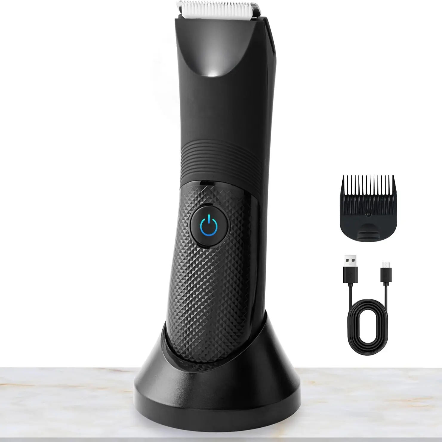 Manscape Groin & Body Hair Trimmer for Men, Electric Pubic Trimmer Shaver, Cordless Rechargeable Trimmer, Manscape Kit with Ceramic Blade Head, Waterproof Wet/Dry Shaver