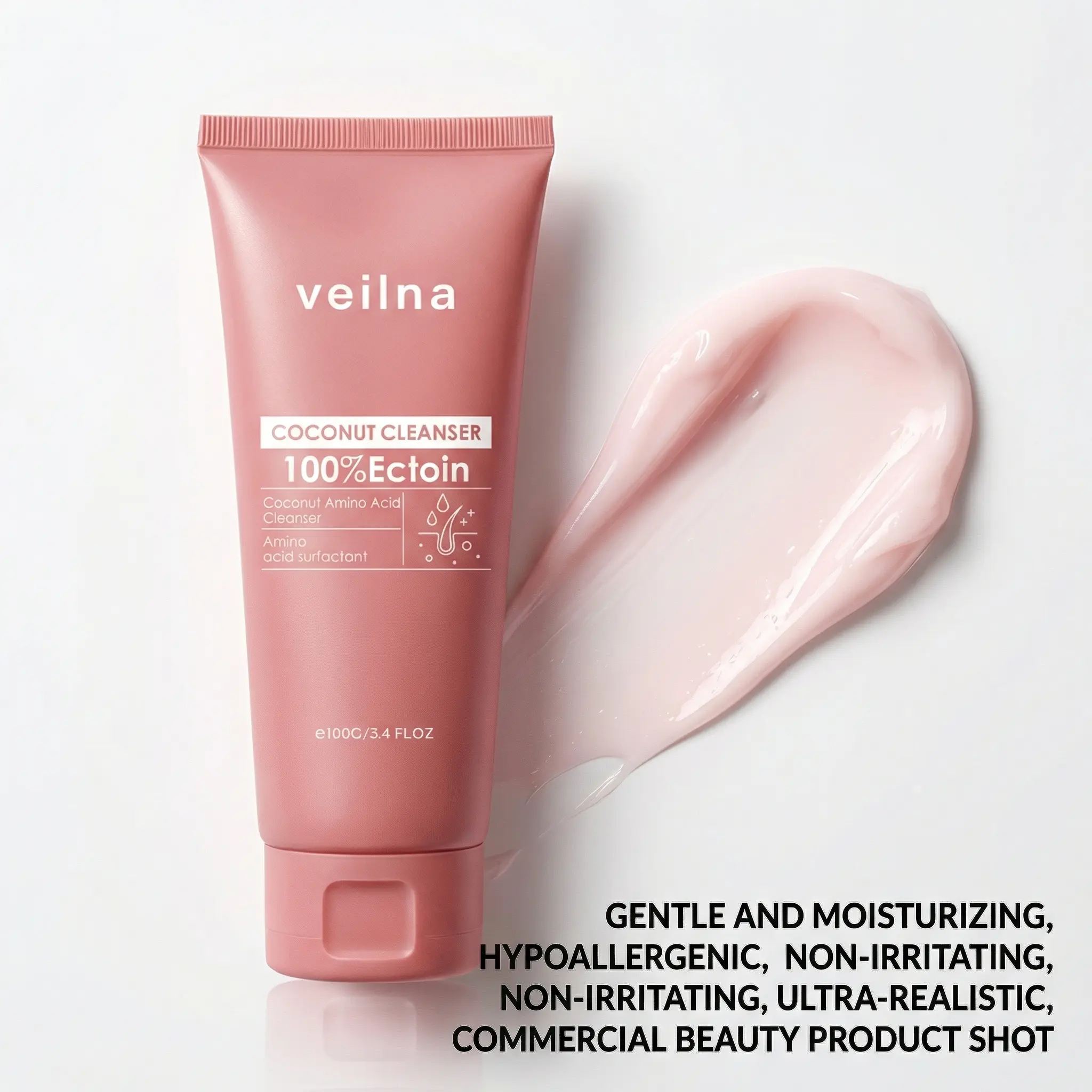 Gentle Acne Cleanser with Coconut & Ectoin - Soothing Cleansing Foam to Hydrate Breakout-Prone Skin, pH-Balanced & Pregnancy-Safe, Calming, Lightweight, Facial, Face Wash, Smooth Skin Routine