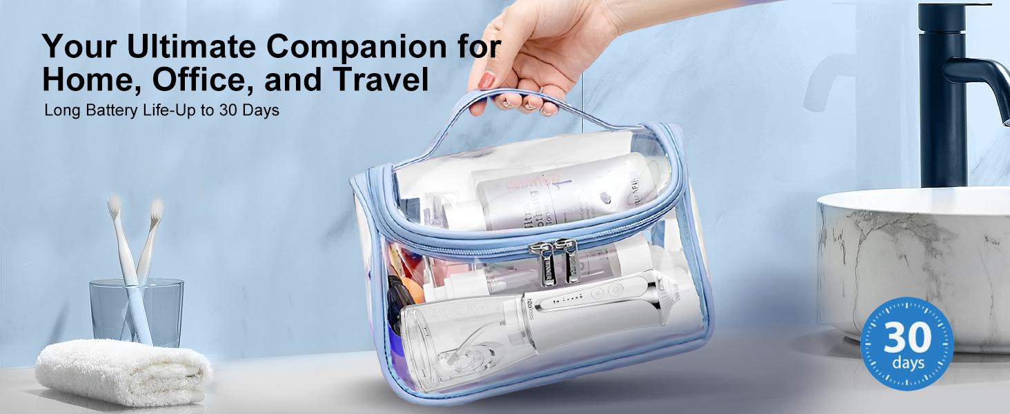 h2ofloss- Rechargeable Portable water flosser & Oral Irrigator – 300ML Water Tank, Whitening Tablets to Whiten Your Teeth, 5 Cleaning Modes, IPX7 Waterproof
