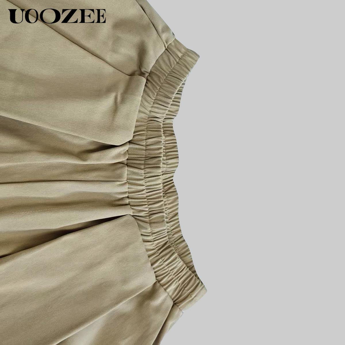 UOOZEE Women's Khaki Loose Multicolor Cropped&Long Trousers 100% Cotton Soft Summer&Autumn/Winter Comfortable Breathable Fabric Elastic Waistband Lantern Pants with Pockets Casual Style Bottoms Outfit Minimalist Spring Basic teacher outfits