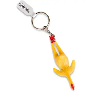 Rubber Chicken 3" Inch Keyring Key Chain - Funny Gag - Archie McPhee