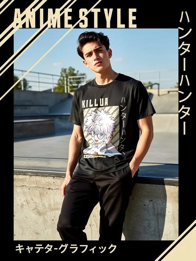 Killua Zoldyck Anime Graphic Tee Hunter X Hunter Inspired Unisex Shirt for Fans of the Series and Anime Enthusiasts
