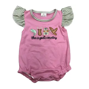Baby girl summer bubble country girl summer onesie fishing Clothes